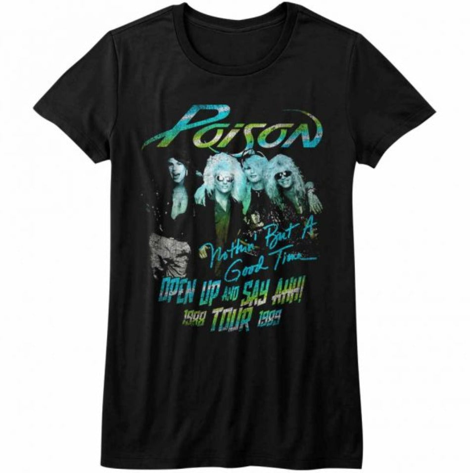 Poison: 1988-1989 Tour, Open Up and Say Ahh Retro Juniors Shirt