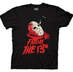 Friday the 13th: Mask and Knife Black Retro Shirt