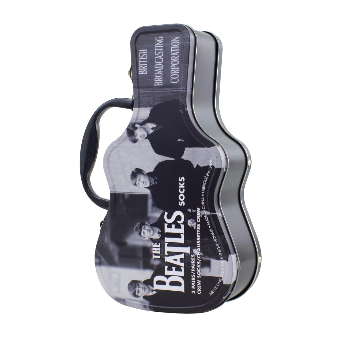 BEATLES GUITAR TIN 3 PK SOCKS
