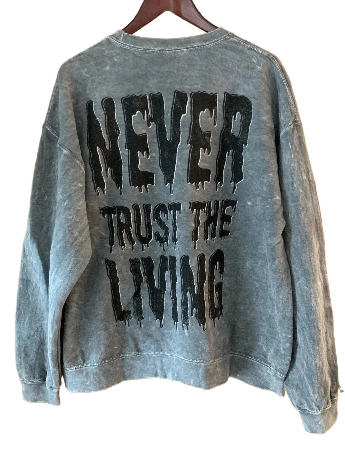 BEETLEJUICE-“Ghost W/The Most”Soft Black Gray Sweatshirt-UniqueFinish-Mens