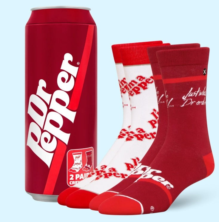Dr. Pepper: Two pack Socks in a Can