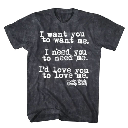 Cheap Trick: Want You to Want Me, Lyric Mineral Wash Shirt