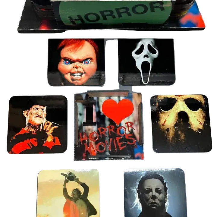 I LOVE HORROR MOVIES COASTER SET
