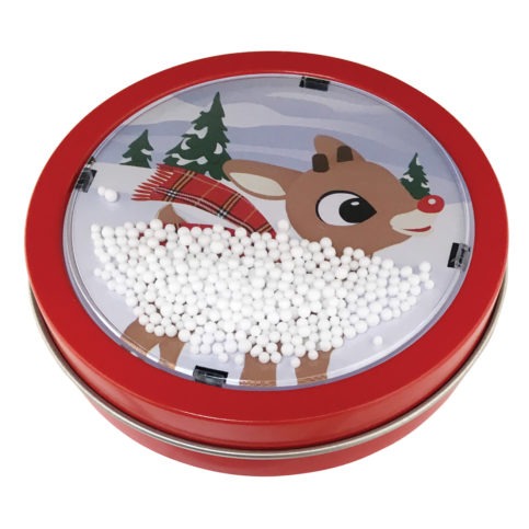 RUDOLPH SNOW GLOBE TIN