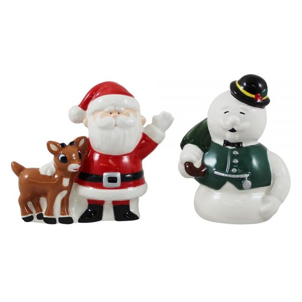 Rudolph Santa and Snowman Salt and Pepper Shakers