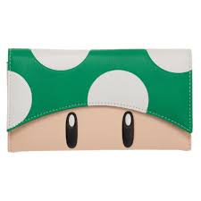 Super Mario Green Mushroom Flap Wallet