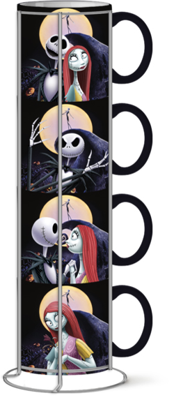 Nightmare Before Christmas 4pc Stackable Mugs