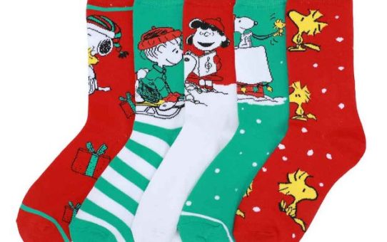 Peanuts Christmas Socks, 5 Pack